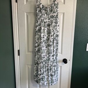 Hollister Floral Lace-Up Corset Maxi Dress